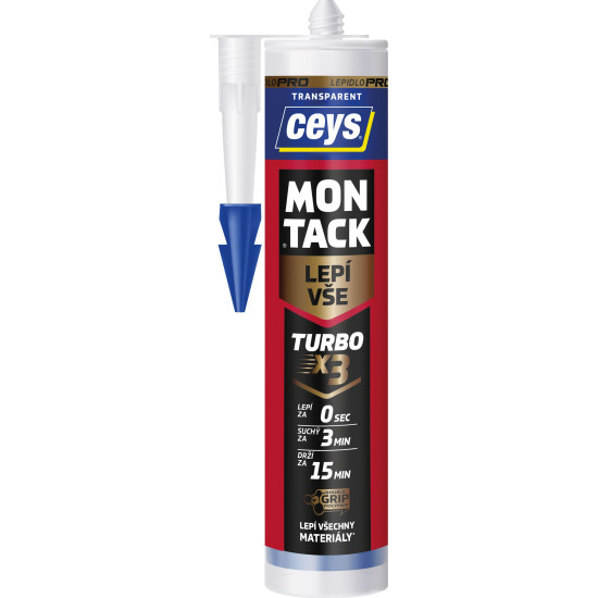 Ceys MONTACK Adhesive Bonds Everything Turbo, transparent, 290 ml
