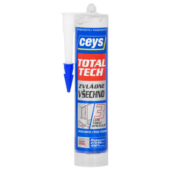 Клей Ceys TOTAL TECH EXPRESS, герметик 2в1, прозрачный, 290 мл