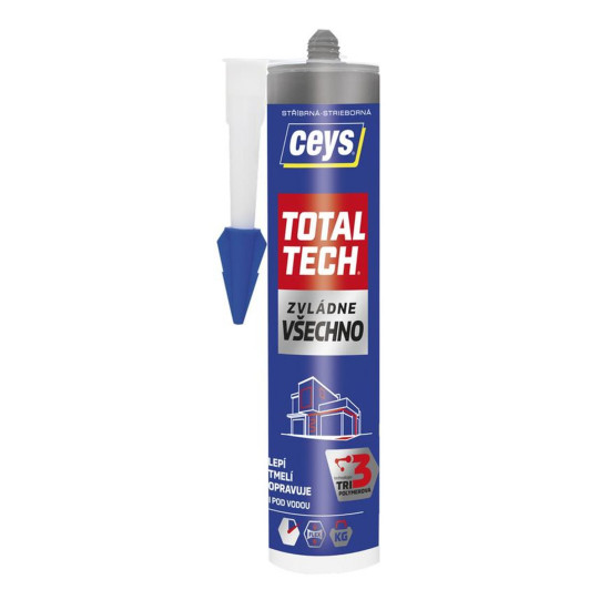 Ceys TOTAL TECH glue, silver, 2in1 putty, 290 ml Ceys TOTAL TECH glue, silver, 2in1 putty, 290 ml