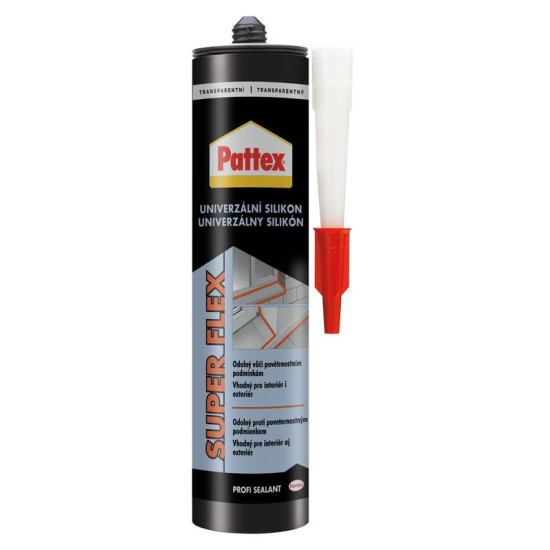 Pattex Super Flex silicone, universal, transparent, 280 ml Pattex Super Flex silicone, universal, transparent, 280 ml
