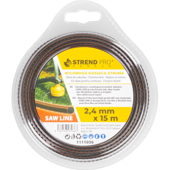 SawLine mowing line 2.4 mm, L-15 m, serrated SawLine mowing line 2.4 mm, L-15 m, serrated