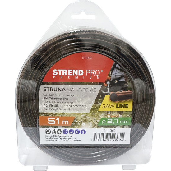 Strend Pro Premium SawLine 2.7 mm mowing line, L- 51 m, serrated
