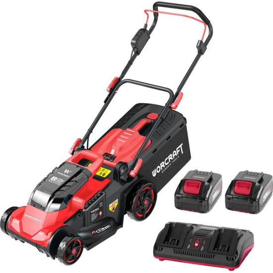 Worcraft CLM-S40LiBH ShareSYS, 2x20V Li-Ion, 430 mm, 50 lit., harjadeta, SET 2x4.0 Ah aku + kiirlaadija Worcraft CLM-S40LiBH ShareSYS, 2x20V Li-Ion, 430 mm, 50 lit., harjadeta, SET 2x4.0 Ah aku + kiirlaadija