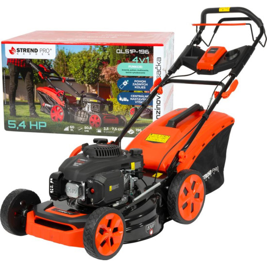 Strend Pro QL51PD-196 lawn mower, petrol, 4.0 kW, 51 cm cutting width, with ride-on, LONCIN Strend Pro QL51PD-196 lawn mower, petrol, 4.0 kW, 51 cm cutting width, with ride-on, LONCIN