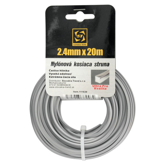 Trimmer Line 2,4 mm L-20m Strend Pro, hexagonal nylon + ALU, professional
