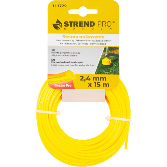 Trimmer line for lawnmowers 2,4mm, 15m, Strend Pro, HEX, professional Trimmer line for lawnmowers 2,4mm, 15m, Strend Pro, HEX, professional