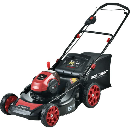 Газонокосилка Worcraft CLM-S58LiB, 58В, Li-Ion, 508 мм, 60 лит.