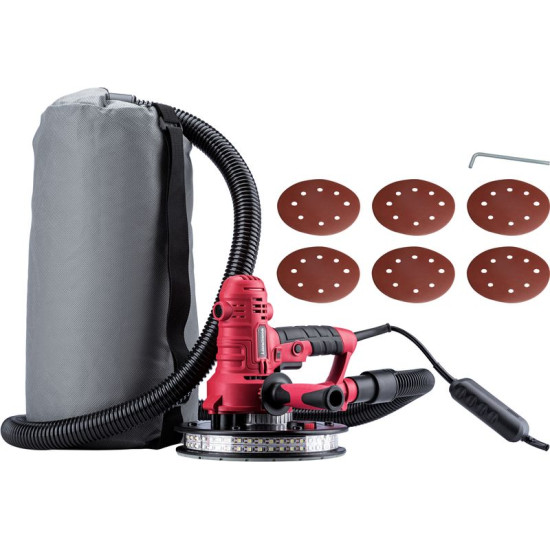 Drywall sander Worcraft DS08-190, 800W, 190 mm, with a bag, LED light Drywall sander Worcraft DS08-190, 800W, 190 mm, with a bag, LED light