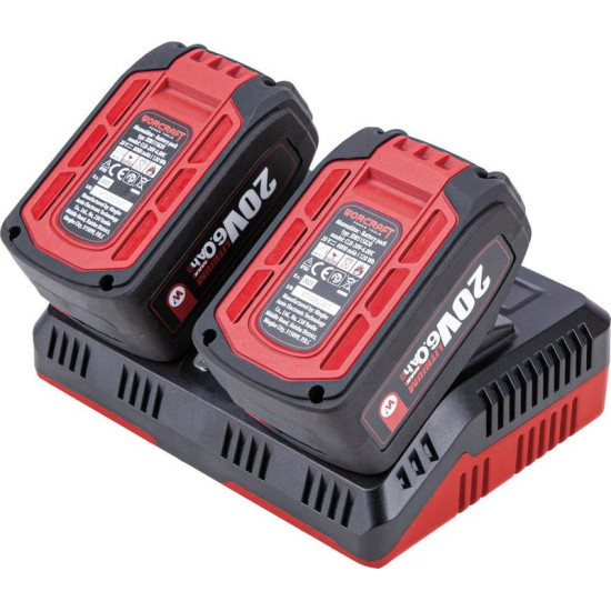 Worcraft CLC-20V-4.5D ShareSYS laadija, S20Li seeria, 2x aku, kiirlaadija