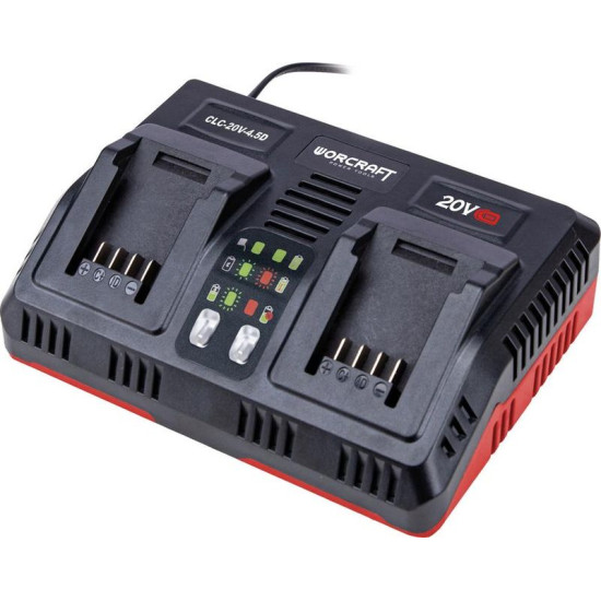 Worcraft CLC-20V-4.5D ShareSYS laadija, S20Li seeria, 2x aku, kiirlaadija