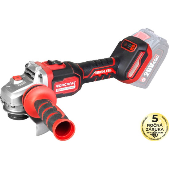 Worcraft Grinder CAG-S20LiBM 125 мм, под углом, ShareSYS, 20V литий-ионный, бесщеточный, 6-ступенчатый
