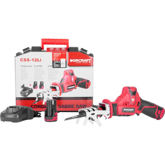 Saw Worcraft CSS-12Li, 12V, 2x 2.0Ah Li-Ion, tail