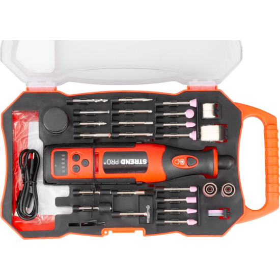 Strend Pro grinder, mini, direct, drilling and grinding, 8 V, 1500 mAh, with accessories Strend Pro grinder, mini, direct, drilling and grinding, 8 V, 1500 mAh, with accessories