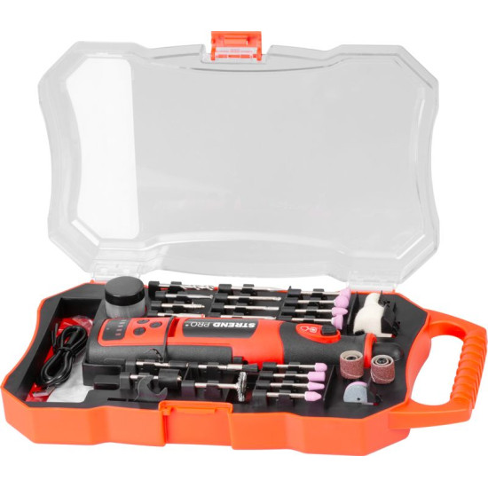 Strend Pro grinder, mini, direct, drilling and grinding, 8 V, 1500 mAh, with accessories Strend Pro grinder, mini, direct, drilling and grinding, 8 V, 1500 mAh, with accessories