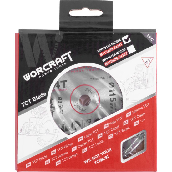 Ketassaeleht Worcraft CMCS-S20LiB, 115x9,5 mm, 24T Ketassaeleht Worcraft CMCS-S20LiB, 115x9,5 mm, 24T