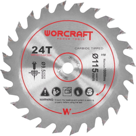 Ketassaeleht Worcraft CMCS-S20LiB, 115x9,5 mm, 24T Ketassaeleht Worcraft CMCS-S20LiB, 115x9,5 mm, 24T