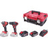 Set WORCRAFT XCUFE031 Sharesys Toolbox, 450 Nm tall, screwdriver 50 Nm, 1x 2.0 Ah battery + 1x 4.0 Ah battery, 1x quick charger