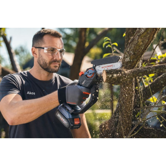 Saw Worcraft Home CHS-S20LiCM ShareSYS, 20V Li-ion, 4" chain, brushed, mini chainsaw, SET in case Saw Worcraft Home CHS-S20LiCM ShareSYS, 20V Li-ion, 4" chain, brushed, mini chainsaw, SET in case