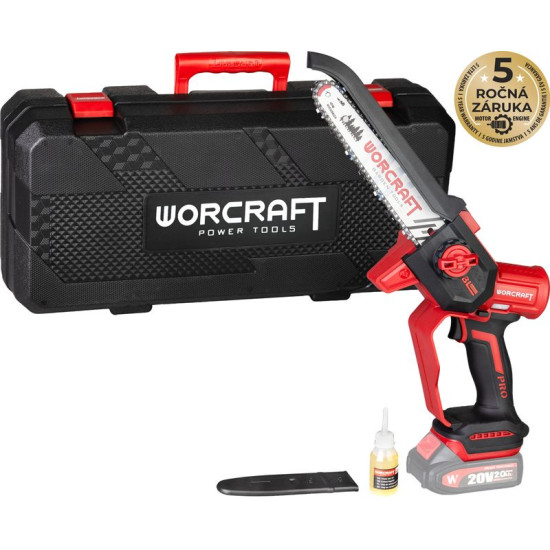 Saw Worcraft CHS-S20LiBD ShareSYS, brushless, 20V Li-ion, 8" chain, mini chainsaw