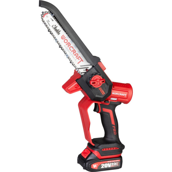 Saw Worcraft CHS-S20LiBDM ShareSYS, brushless, 20V Li-ion, 8" chain, mini chainsaw, SET in case