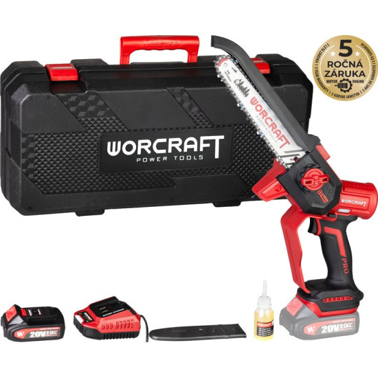 Saw Worcraft CHS-S20LiBDM ShareSYS, brushless, 20V Li-ion, 8" chain, mini chainsaw, SET in case