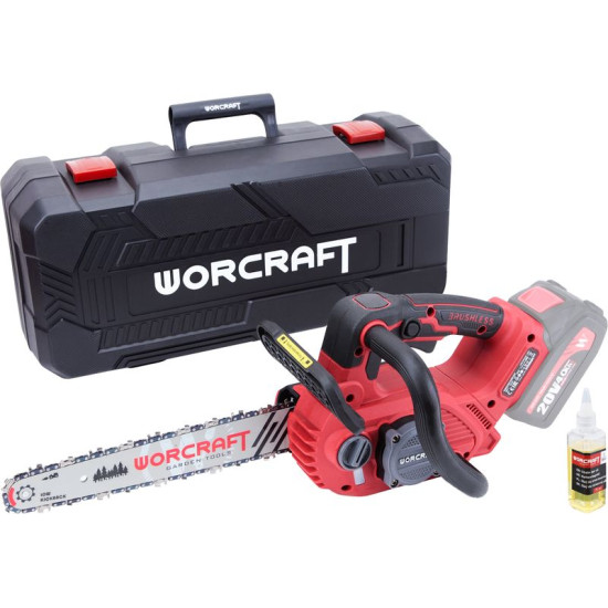 Пила Worcraft CGC-S20LiBA, безуглеродная, цепная, 20V Li-ion, бак 75 мл, цепь 12"