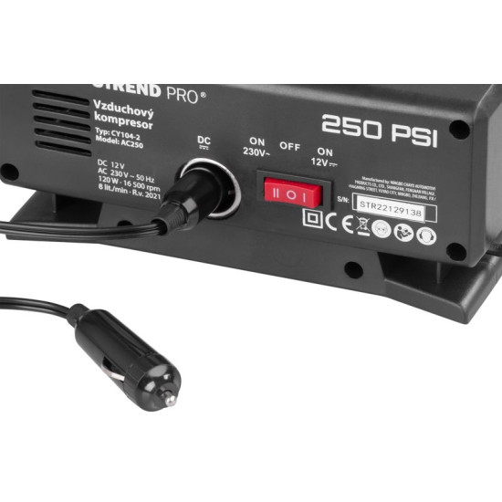 Air compressor AIRCOM AC250, 230V/12V Air compressor AIRCOM AC250, 230V/12V