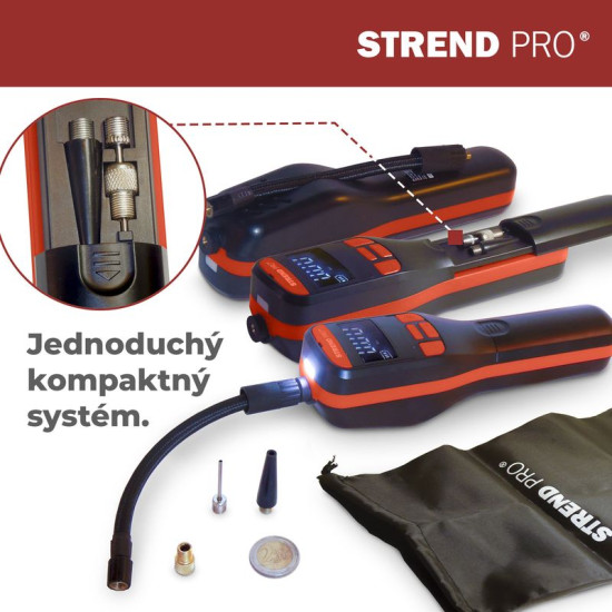 Battery handheld air compressor Strend Pro K25, 150 psi, 10 bar, LED light