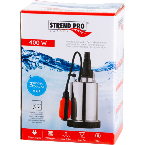 Водяной насос для чистой воды Strend рro MQ 400 INOX, 400W, 7000l/h Водяной насос для чистой воды Strend рro MQ 400 INOX, 400W, 7000l/h