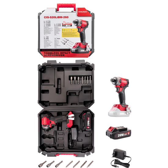 Impact wrench Worcraft CIS-S20LiBM-260 ShareSYS, 20V Li-Ion, impact, 260Nm, brushless, SET 1x 2.0 Ah Impact wrench Worcraft CIS-S20LiBM-260 ShareSYS, 20V Li-Ion, impact, 260Nm, brushless, SET 1x 2.0 Ah