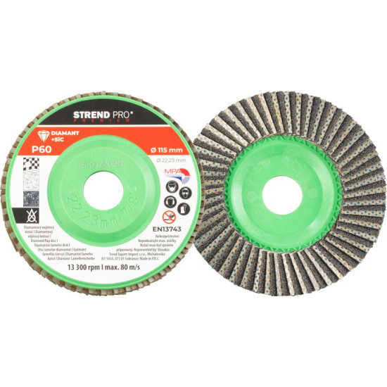 Strend Pro Premium 115 x 22 mm Grinding Diamond Flap Disc P60