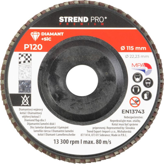 Strend Pro Premium Blade 115 x 22 мм, шлифовка, P120, алмаз, клапан