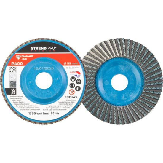 Strend Pro Premium Blade 115 x 22 мм, шлифовка, P400, алмаз, клапан