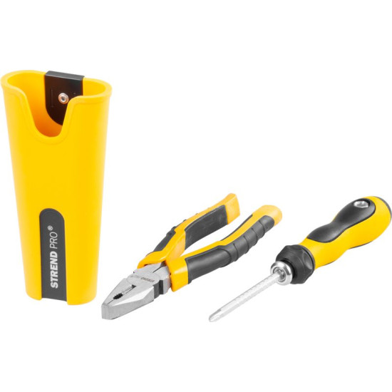 Strend Pro komplekt, kruvikeeraja, kombineeritud tangid, ümbris, 3-osaline komplekt Strend Pro komplekt, kruvikeeraja, kombineeritud tangid, ümbris, 3-osaline komplekt