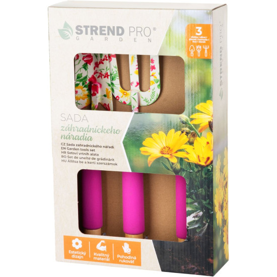Strend Pro tool set, gardening, 3-piece, flower print, Ladies line Strend Pro tool set, gardening, 3-piece, flower print, Ladies line