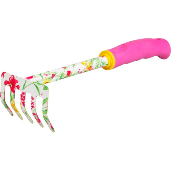 Strend Pro garden rake, flower print, pink, 30x8.5 cm, Ladies line Strend Pro garden rake, flower print, pink, 30x8.5 cm, Ladies line