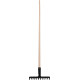 Грабли Strend Pro Premium R-606, 10 зубьев, кованые, ручка деревянная.