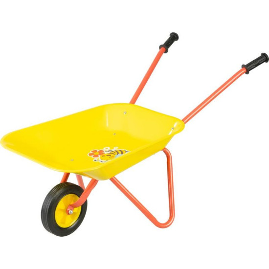 Тачка Strend Pro, 76x38x43 см, детская, жёлтая, металлическая ручка Тачка Strend Pro, 76x38x43 см, детская, жёлтая, металлическая ручка