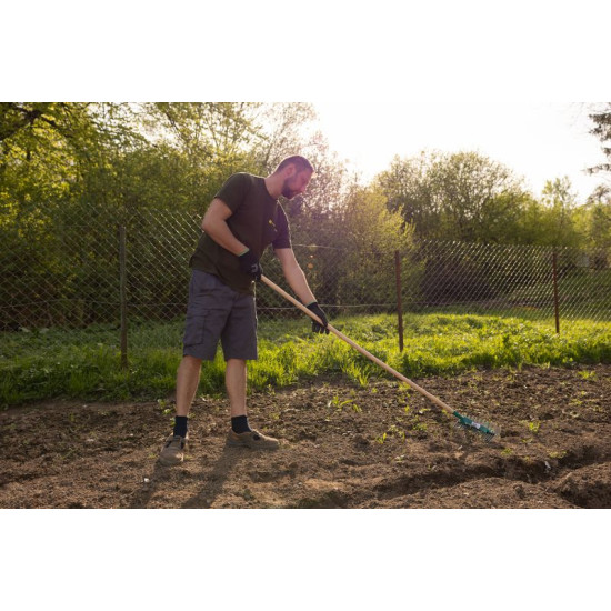 Garden rake for aeration 11teeth/21teeth + wooden handle