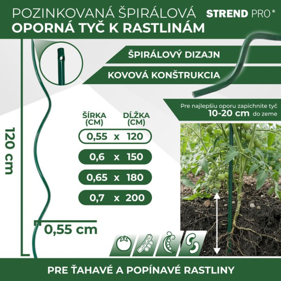 Spiraaltraat tomatite toetamiseks 1200mm/5,5mm PVC traat Spiraaltraat tomatite toetamiseks 1200mm/5,5mm PVC traat