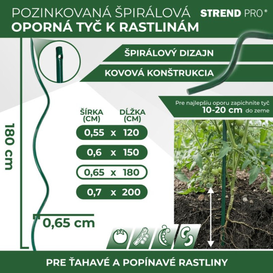 Spiraaltraat tomatite toetamiseks 1800mm/6,5mm PVC