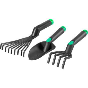 Garden tools set Strend Pro, trowel, cultivator, rake, plastic