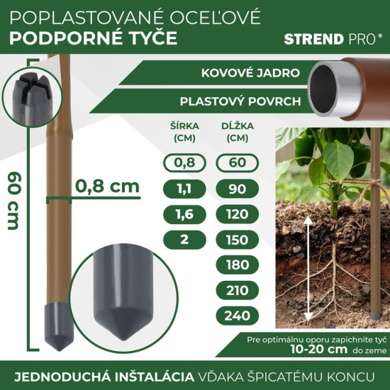 Опора для поддержки растений Gаrden 08/0600 мм, сталь/пластик, коричневый