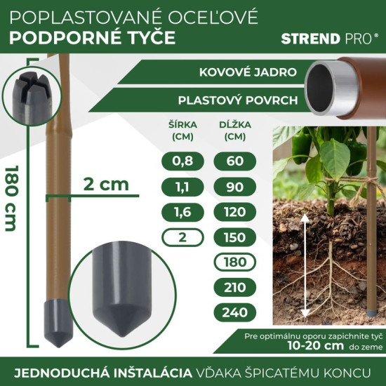 Опора для растений Род Gаrden TY 20/1800 мм, сталь/пластик, коричневый