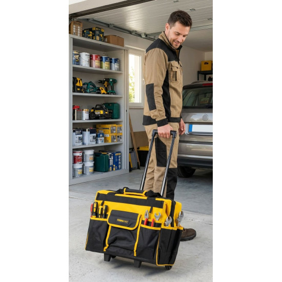 Strend Pro bag, textile, suitcase, with wheels, with telescopic handle, for tools, max. 20 kg, 44x24x42 cm