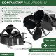 Strend Pro fan, fireplace, with flue holder and magnet, heat-driven, 4-blade, black