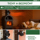 Strend Pro fan, fireplace, with flue holder and magnet, heat-driven, 4-blade, black