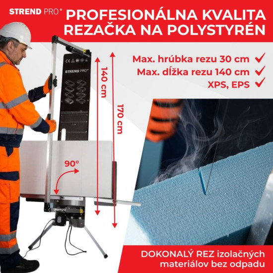 Cutter Strend Pro SDDR-140, 30–140 см, максимальный угол резки 90° для полистирола, 200 Вт, электрический, подставка