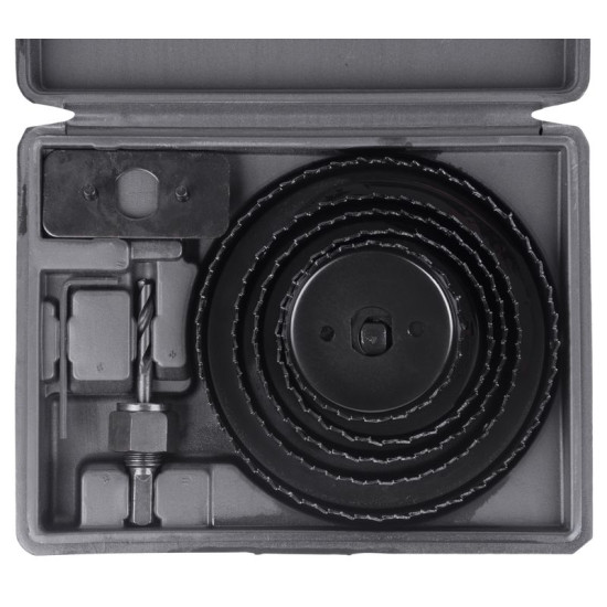 Holesaw set 8pcs 64-76-89-102-127 mm, HEX-key, drill