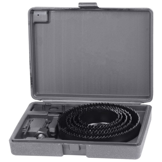 Holesaw set 8pcs 64-76-89-102-127 mm, HEX-key, drill